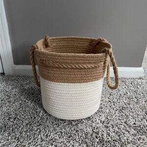 Two-Tone Woven Storage Basket